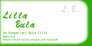 lilla bula business card